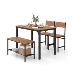 4-Piece Modern Dining Table Chair Set Industrial Gathering Table Set