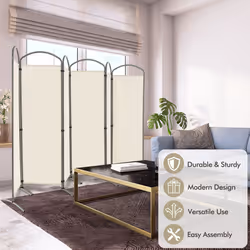 188cm Privacy Screen Panel Folding Room Divider Fabric Wall Divider