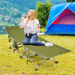 Folding Camping Cot Heavy-Duty Outdoor Cot Bed Portable Sleeping Cot