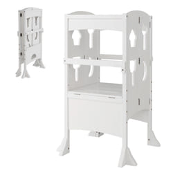 Kids' Kitchen Step Stool Wooden Folding Toddler Standing Safety Tower