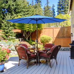 3m Solar Powered LED Lighted Patio Umbrella Table Market Umbrella