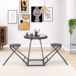 3-Piece Round Table and Stool Set Modern Table and Chairs Set for 2