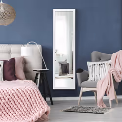 Full Length Mirror Door Wall Mounted Dressing Mirror w/ Hanging Hooks