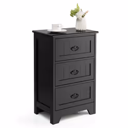 3-Drawer Bedside Table Vintage Nightstand Accent Table Sofa Side Table