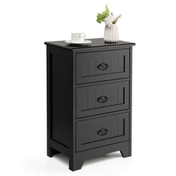 3-Drawer Bedside Table Vintage Nightstand Accent Table Sofa Side Table
