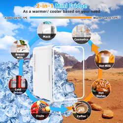 Mini Fridge 10 L Portable AC/DC Beauty Fridge Thermoelectric Cooler