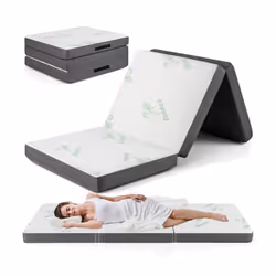 Tri-Fold Foam Mattress 200 CM x 80 CM Floor Mattress Topper Guest Mat