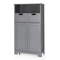 Bathroom Floor Cabinet Storage Cupboard with Adjustable Shelf & Doors