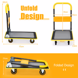 Folding Push Cart Dolly Moving Hand Truck Rolling Flatbed Cart Truck