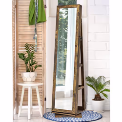360 Rotating Mirrored Jewelry Cabinet Free Standing Jewelry Armoire