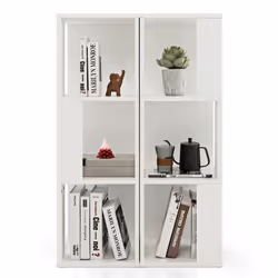 3-tier Bookshelf Asymmetric Display Shelf Utility Storage Organizer