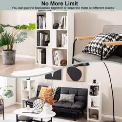 3-tier Bookshelf Asymmetric Display Shelf Utility Storage Organizer