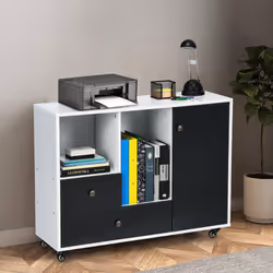 2-Drawer Rolling File Cabinet Lateral Mobile Filling Cabinet Office