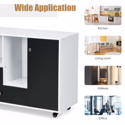 2-Drawer Rolling File Cabinet Lateral Mobile Filling Cabinet Office