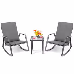 3 Pieces Patio furniture Set Outdoor PE Rattan Conversation Set