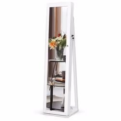 Jewelry Cabinet Free Standing  Armoire 2-in-1 Lockable Jewel Organizer