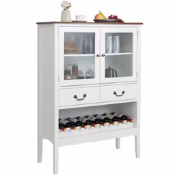 Buffet Cabinet Freestanding Storage Cabinet Corner Coffee Bar Station