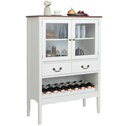Buffet Cabinet Freestanding Storage Cabinet Corner Coffee Bar Station