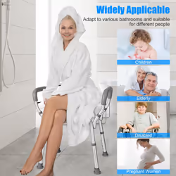 Adjustable Bath Stool Bath Chair Shower Bench Anti-Slip Shower Chair