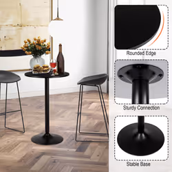 Modern Round Top Pub Bar Table Standing Bistro Circular Cocktail Table