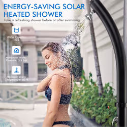 218CM Solar-Heated Shower Outdoor Shower 2-Section Freestanding Shower