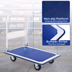 Folding Platform Truck Metal Push Dolly Cart Heavy-Duty Hand Truck