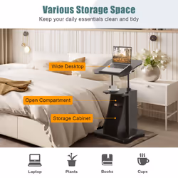Mobile Sit to Stand Desk Height Adjustable Standing Desk Rolling Desk