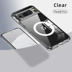 For Google Pixel 8 Pro 7 7A Magsafe Case Magnetic Wireless Charging Translucent Frosted Shockproof Acrylic Bumper Cover for Pixe - clear, for Pixel 7a