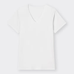 Gu By Uniqlo Style Dry Mesh V Neck Tee  Short sleeVe - 00 WHITE/XXL