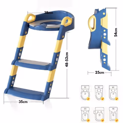 Children&apos;s Toilet Seat With Stairs Toilet Training Foldable And Portable Step Stool For Children Or U-v-o-shaped Toilets Potty Trainer Non - pink