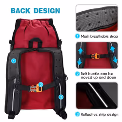 Breathable Dog Carrier Bag Outdoor Travel Puppy Medium Dog Backpack Portable Reflective Pet Carrier Bags Pet Carrying - blue, XL for 15-30 kg