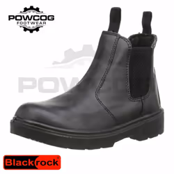 BLACKROCK CHELSEA DEALER BOOTS Black Leather Slip On Steel Toe Safety Work - 5