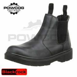 BLACKROCK CHELSEA DEALER BOOTS Black Leather Slip On Steel Toe Safety Work - 6