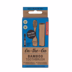 Kikkerland On-The-Go Bamboo Toothbrush Eco-Friendly Travel Compact Handle Cover