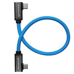 Kondor Blue Dual Right Angle 12" USB cable USB 3.2 Gen 2 (3.1 Gen 2) 0.3 m USB C Black, Blue