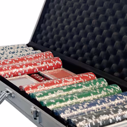 Oypla Poker Set - 500 Piece Texas Hold Em Complete With Chips, Cards, Dice, And Casino Style Case