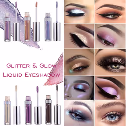 ROPALIA Liquid Glitter Eyeshadow 12 Color Sparkling Eyeshadow -Diamonds Phantom Color Water-based Eyeshadow Lasting Waterproof Sparkling Glitter Liqui