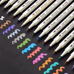 15Colors Metallic Marker Pen Art Marker Soft Brush Pen