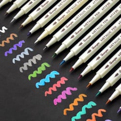 15Colors Metallic Marker Pen Art Marker Soft Brush Pen