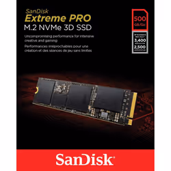 SanDisk SDSSDXPM2-500G-G25 Extreme PRO 500 GB M.2 NVMe 3D SSD, Black