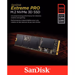 SanDisk SDSSDXPM2-500G-G25 Extreme PRO 500 GB M.2 NVMe 3D SSD, Black