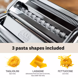 MARCATO Made in Italy Atlas 150 Classic Manual Pasta Maker Machine  Chrome Steel. Makes Lasagna  Fettuccine & Tagliolini .