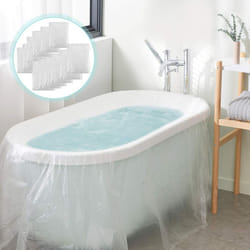 AGPTEK 12 Pack Disposable Bathtub Cover Liner  Large Bathtub Liner Plastic Bag for Salon  Household and Hotel Bath Tubs (102 x47 Inch)