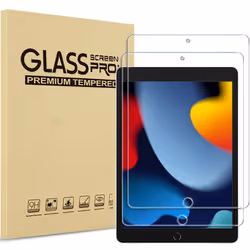 2 Pack Screen Protector for iPad 10.2 Inch 9th / 8th / 7th Generation 2021 2020 2019, Tempered Glass Screen Film Guard for iP ...