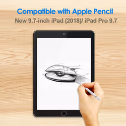 Screen Protector for iPad (9.7-Inch, 2018/2017 Model, 6th/5th Generation), iPad Air 1, iPad Air 2, iPad Pro 9.7-Inch, Tempered Glass Film, 2-Pack