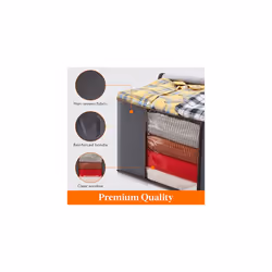 6 Pack Storage Bag, Clothes Storage Boxes with Lid Foldable Underbed Wardrobe Storage Organiser Packing Boxes for Moving House with Clear Window for