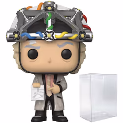 POP Back to The Future - Doc with Helmet [Dr. Emmett Brown] Funko Vinyl Figure (Bundled with Compatible Box Protector Case)   ...