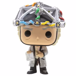 POP Back to The Future - Doc with Helmet [Dr. Emmett Brown] Funko Vinyl Figure (Bundled with Compatible Box Protector Case)  Multicolored  3.75 inches