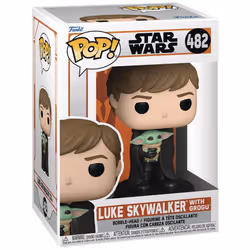POP Star Wars: The Mandalorian - Luke Skywalker with Grogu Funko Vinyl Figure (Bundled with Compatible Box Protector Case)  Multicolor  3.75 inches