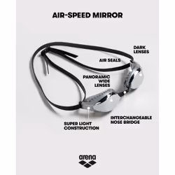 SWIM GOGGLES AIRSPEED MIRROR - SILVER-BLACK
